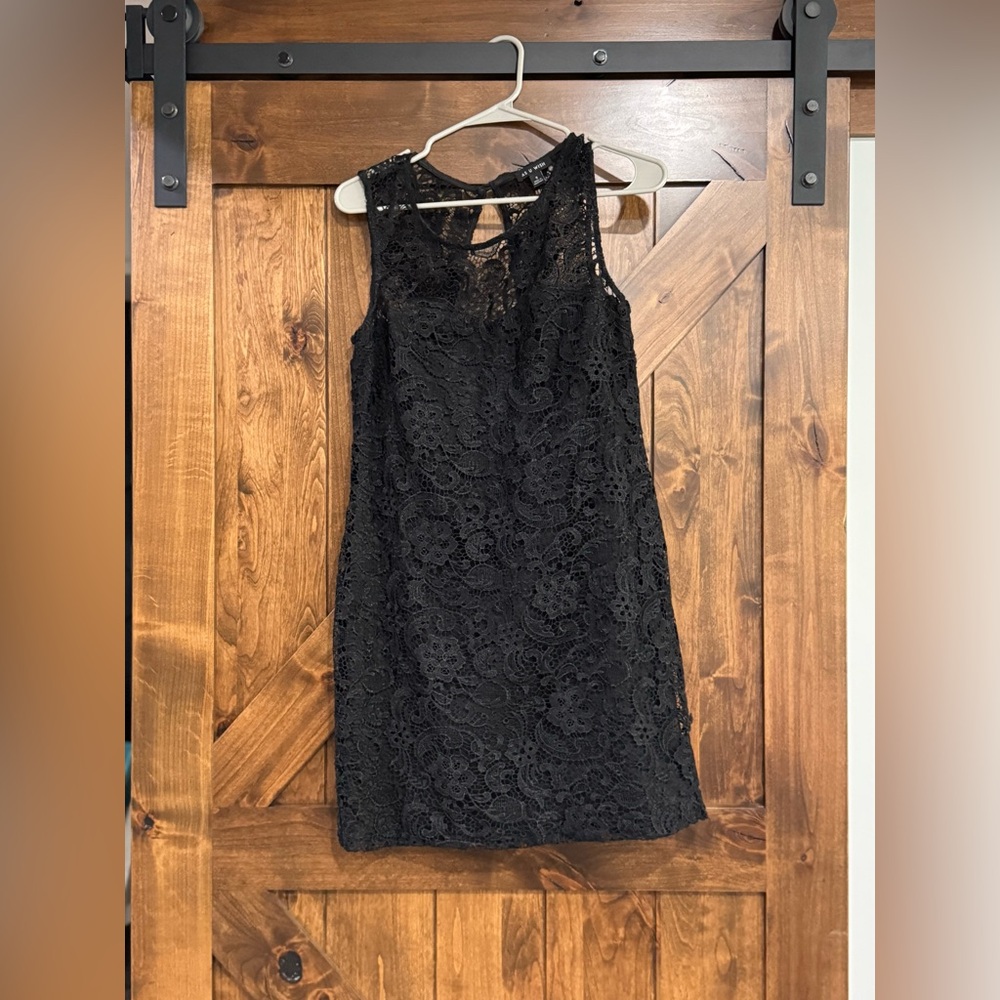 As U Wish Black Lace Mini Dress